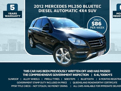 2012 Mercedes-benz M-class Wagon ML250 BlueTEC 7G-Tronic + W166