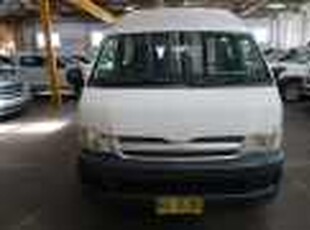 2008 Toyota HiAce KDH223R MY08 Commuter High Roof Super LWB White 4 Speed Automatic Bus