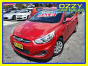 2015 Hyundai Accent RB2 MY15 Active Red 4 Speed Automatic Hatchback