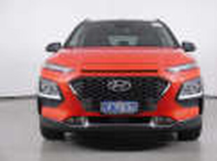 2018 Hyundai Kona OS Highlander (AWD) Orange 7 Speed Auto Dual Clutch Wagon